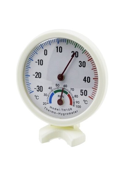 Termometre Isı - Nem Ölçer Çap 7.5 cm Portatif Ayak Aparatlı (4778)