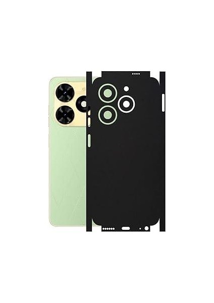 Tecno Spark 20C (BG7N) ile Uyumlu Mat Siyah Arka Kaplama