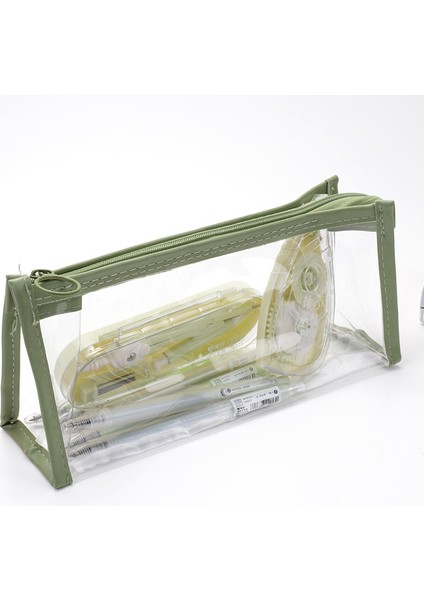 Şeffaf Kalem Çantası Büyük Kapasiteli Öğrenci Kırtasiye Çantası Kore Tarzı Moda Kalem Çantası Basit Kalem Çantası (Yurt Dışından)