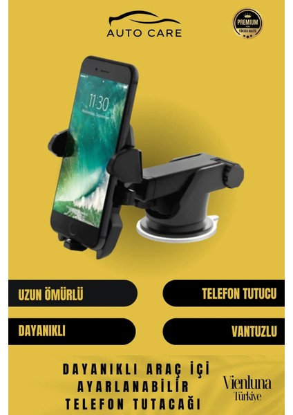 Deluxe Üretim Uzayan Ayarlanan Vantuzlu Cep Telefon Tutucu Otomobil Araç Araba Içi Telefon Tutacağı