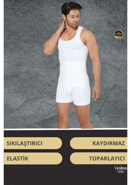 Deluxe Seri Toparlayıcı Basen Bel Göbek Düzleştirici Erkek Duble Boxer Korse