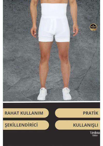 Deluxe Seri Toparlayıcı Basen Bel Göbek Düzleştirici Erkek Duble Boxer Korse