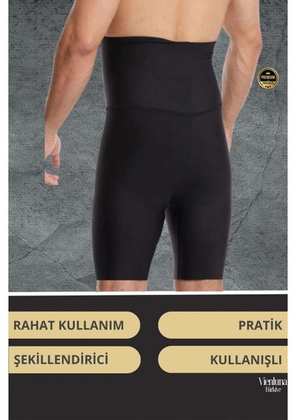 Deluxe Seri Toparlayıcı Basen Bel Göbek Düzleştirici Erkek Duble Boxer Korse