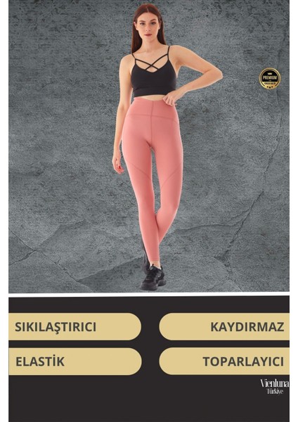 Yeni Koleksiyon Yüksek Bel Şekillendirici Günlük Rahatlık Spor Stil Toparlayıcı Tayt