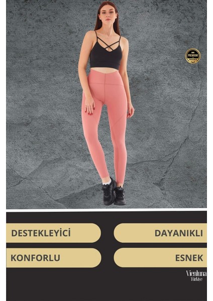 Yeni Koleksiyon Yüksek Bel Şekillendirici Günlük Rahatlık Spor Stil Toparlayıcı Tayt