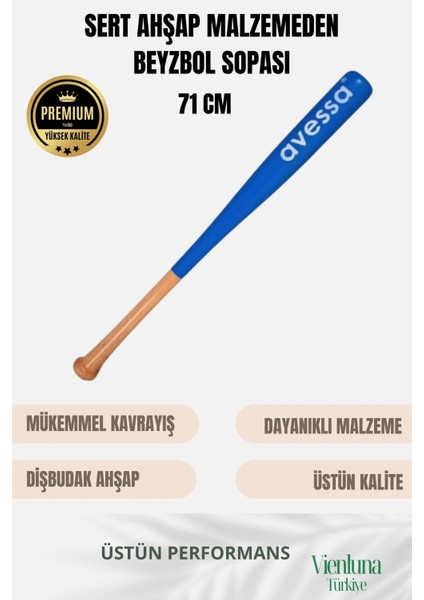 Premium Kalite Özel Üretim Sağlam Kırılmaz Ultra Dayanıklı Ahşap 28" Baseball Beyzbol Sopası 71 cm