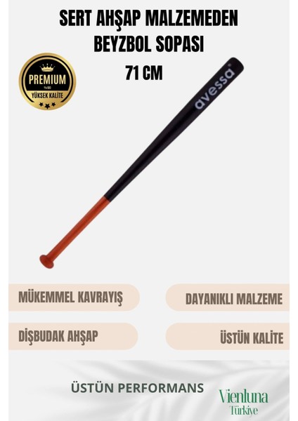 Premium Kalite Mükemmel Kavrayışlı Kırılmaz Ultra Dayanıklı Ahşap 28" Baseball Beyzbol Sopası 71 cm