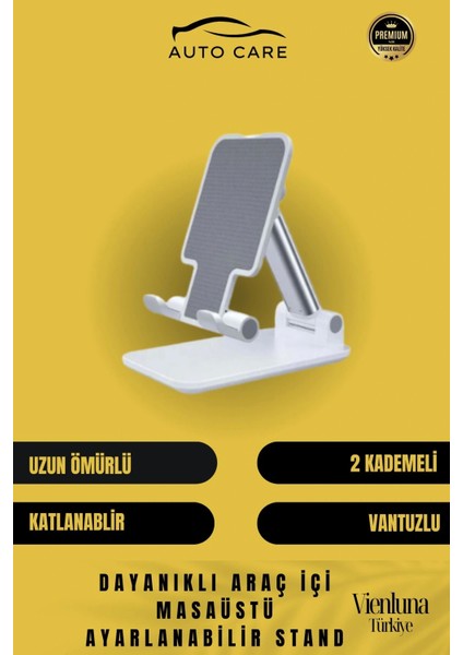 Premium Profesyonel Dayanıklı 2 Kademe Ayarlanabilir Kaymaz Tablet Telefon Tutucu Stand