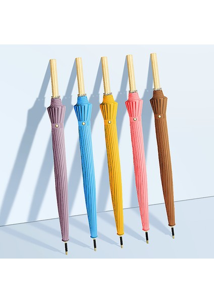 Yaratıcı Ve Sade Retro 16 Kemikli Düz Şemsiye, Erkekler Ve Kadınlar Için Küçük Ve Taze, Uzun Saplı Şemsiye, Düz Şemsiye (Yurt Dışından) fırsatları