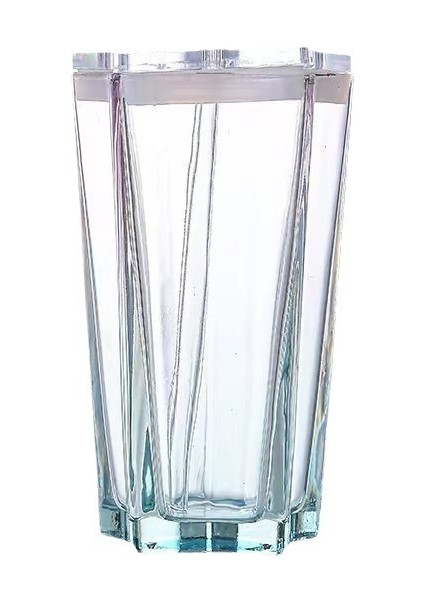 Beş Köşeli Yıldız Cam Renkli Gradyan Bardak, Yüksek Görünümlü Pipetli Bardak (Ikili Paket) (Yurt Dışından)