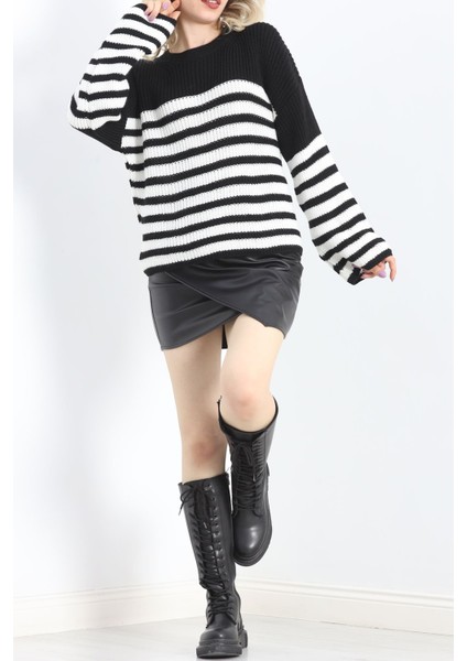 Ispanyol Kol Triko Bluz Siyahkemik - 11196.1577. fiyatları