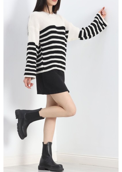 Ispanyol Kol Triko Bluz Lattesiyah - 11196.1577.