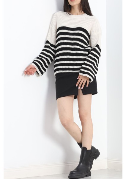 Ispanyol Kol Triko Bluz Lattesiyah - 11196.1577. fiyatları