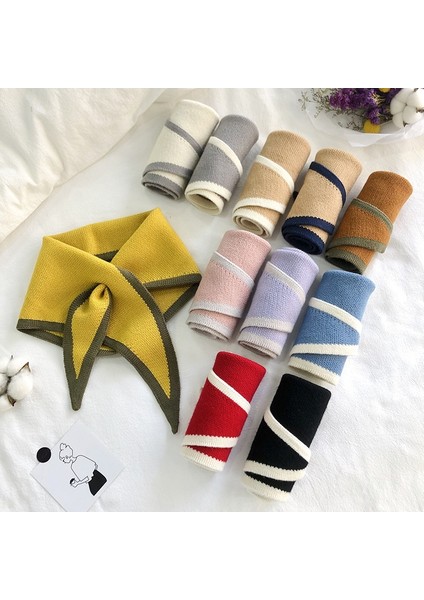 Kışlık Mini Üçgen Eşarp Sıcak Eşarp 80-100cmsonbahar Sarısı (Yurt Dışından)