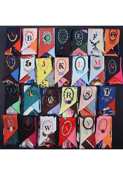 Kadın Tarot Harfli Küçük Eşarp, Genişlik: 6.2cm, Harf:W (Yurt Dışından) fiyatları