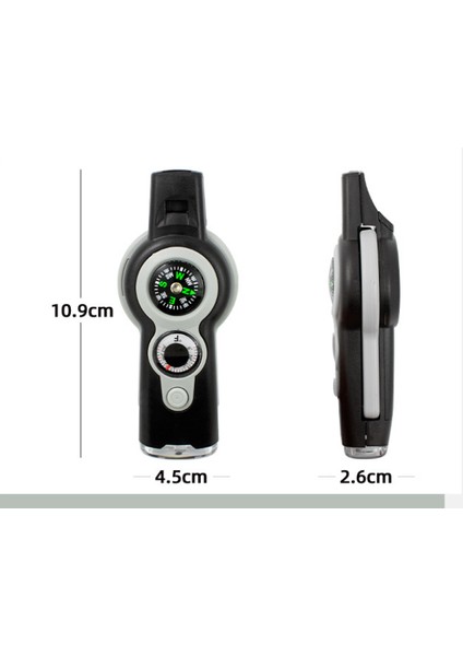 Açık Çok Fonksiyonlu Düdük Spor Ilk Yardım Hayatta Kalma Kaçış Vahşi Kamp 7'Si 1 Arada Led Pusula Düdüğü (Yurt Dışından)