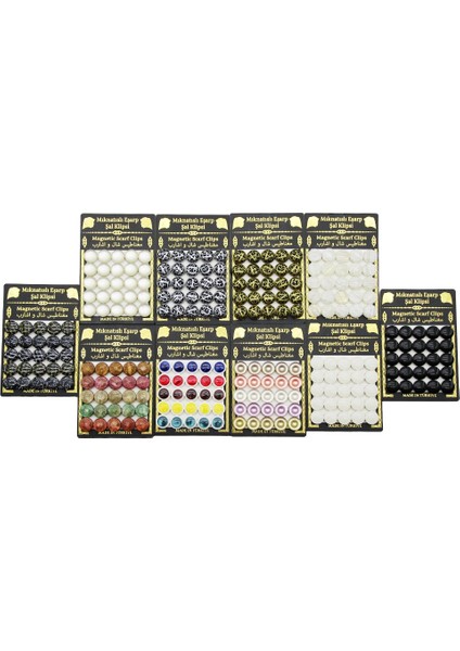 25PCS Takım Mıknatıslı Eşarp Şal Klipsi 1 Kart (4886)