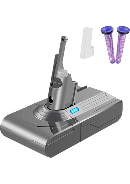 2000MAH V8 Yedek Pil Adaptörü + Ön Filtre 21.6V Hayvanabsolute Kablosuz El Tipi Elektrikli Süpürge Için (Yurt Dışından)