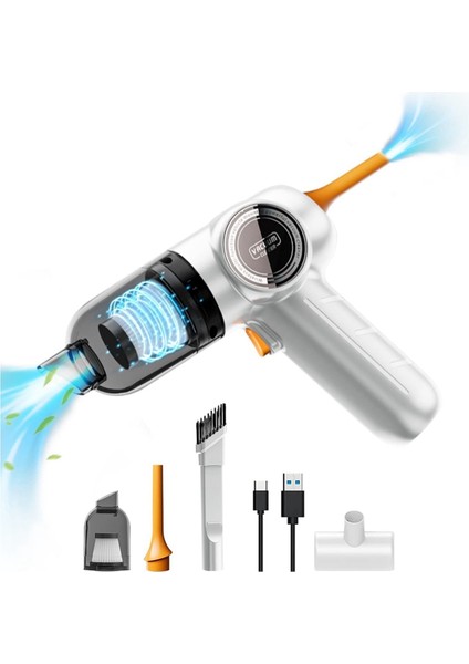 Kablosuz Araba Süpürgesi 9000PA Mini Kablosuz El Tipi 3'ü 1 Arada Taşınabilir Ev Için (Yurt Dışından)