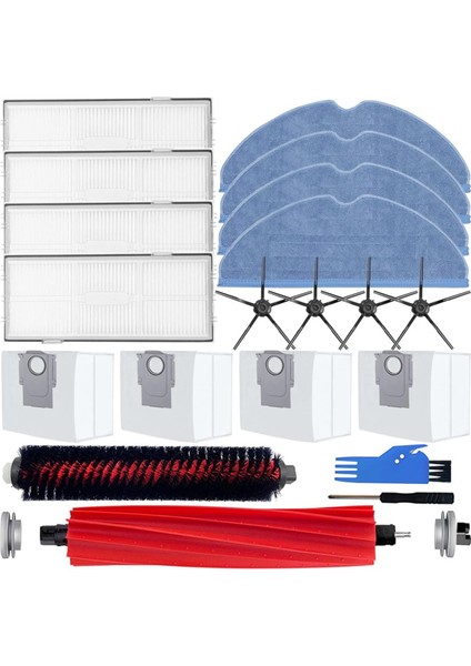 S7 Pro Ultras7 Maxv Elektrikli Süpürge Için Yedek Parçalar Ana Yan Fırça Paspas Filtre Torbaları (Yurt Dışından)