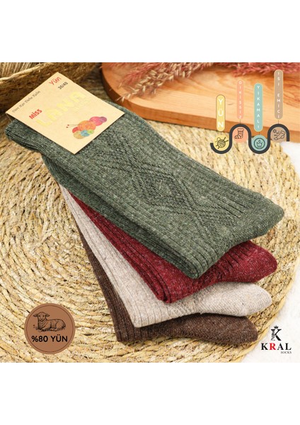 Kadın Kışlık Lambswool Kadınlar Için Termal Etkili Dikişsiz Yün Çorap