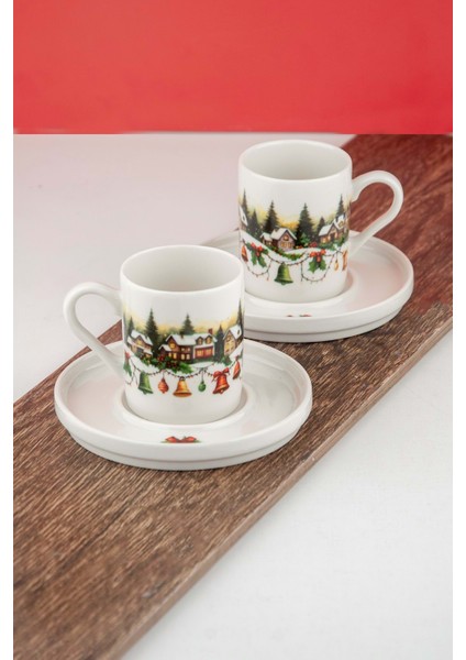 Winterbliss Iki Kişilik Porselen Kahve Fincan Takımı