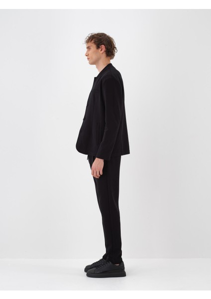Erkek Siyah Pamuk Dokulu Regular Fit Ceket modelleri