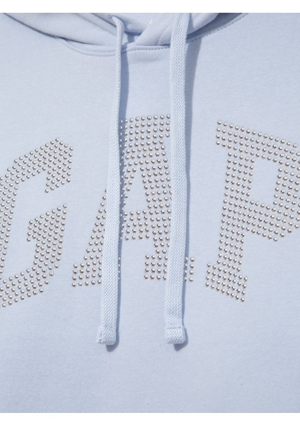 Kadın Açık Mavi Gap Logo Fleece Sweatshirt