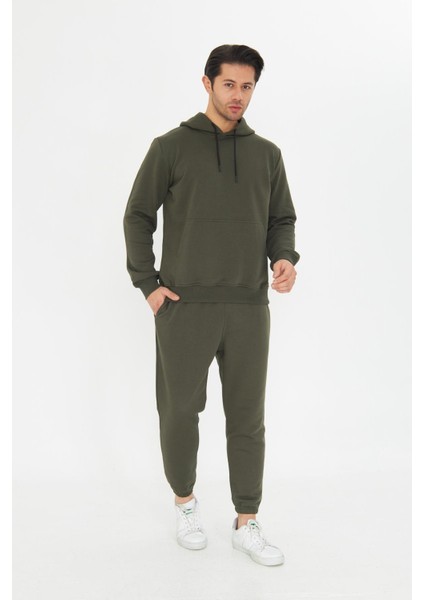 Şardonsuz 3 Iplik Pamuklu Basic Kapüşonlu Eşofman Takımı 5737 fiyatları