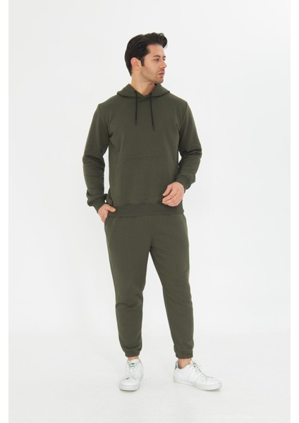 Şardonsuz 3 Iplik Pamuklu Basic Kapüşonlu Eşofman Takımı 5737 fırsatları