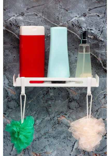 Metal Banyo Düzenleyici Organizer Şampuan Rafı Beyaz fırsatları