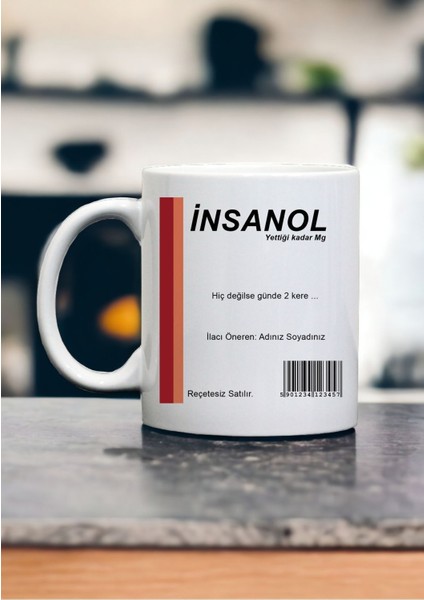 Porselen Hemşire, Doktor, Eczacı Insanol Ilaç Kupa Kahve Bardak Komik Hediyelik Insan Ol