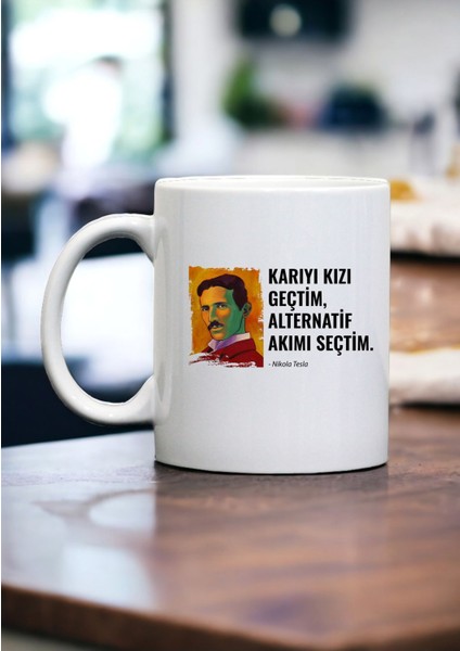 Nikola Tesla Sözlü Komik Espirili Kupa Kahve Bardak Hediyelik
