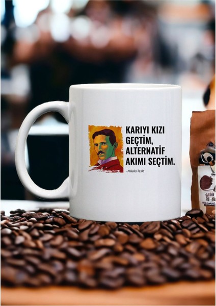 Nikola Tesla Sözlü Komik Espirili Kupa Kahve Bardak Hediyelik fiyatları