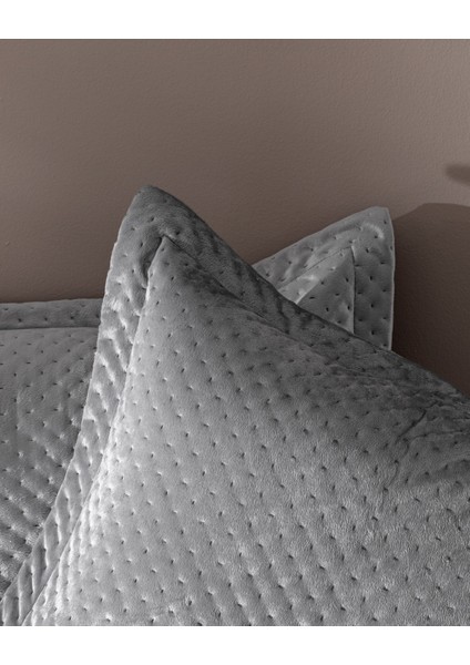 Boulogne Çift Kişilik Kadife Yatak Örtüsü - Antrasit modelleri