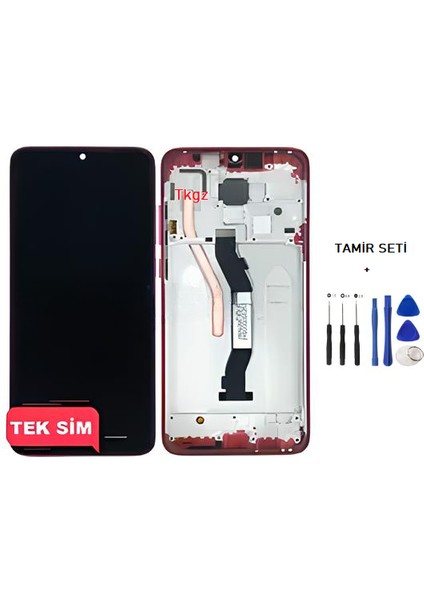 Xiaomi Redmi Note 8 Pro LCD Ekran Dokunmatik Orijinal Kalite Çıtalı Kırmızı + Tamir Seti