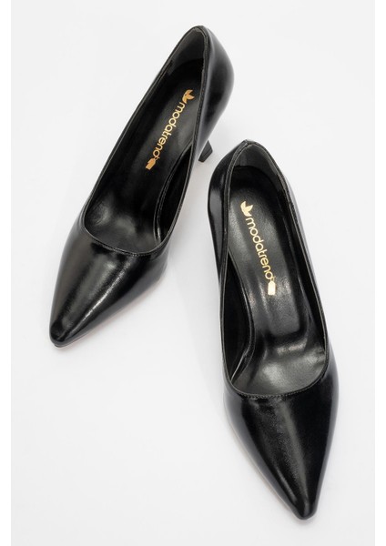 Kadın Topuklu Ayakkabı Siyah Metalik indirimleri