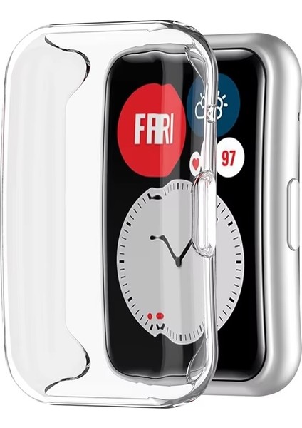 Huawei Watch Fit Uyumlu Tam Koruma Kasa ve Ekran Koruyucu Silikon Kılıf