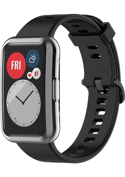 Huawei Watch Fit Uyumlu Tam Koruma Kasa ve Ekran Koruyucu Silikon Kılıf fiyatları