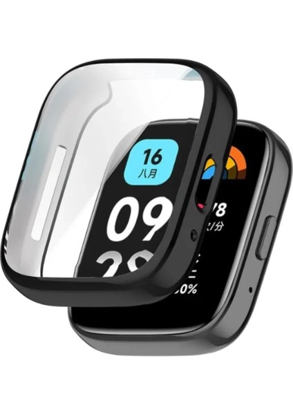 Xiaomi Redmi Watch 3 Active Uyumlu Tam Koruma Kasa ve Ekran Koruyucu Silikon Kılıf