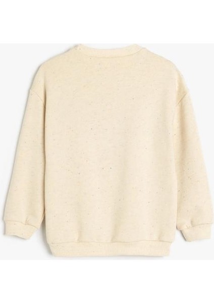 Erkek Bebek Nakış Detaylı Uzun Kollu Bisiklet Yaka Pamuklu Sweatshirt