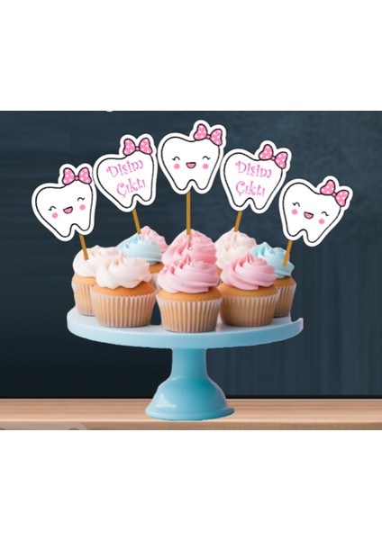 32PARÇA Ilk Dişim Çıktı Diş Buğdayı Seti Banner Pasta Kürdanı Cupcake Süsü Seti fiyatları