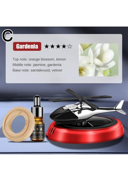 Güneş Enerjili Helikopter Araba Koku Difüzörü Kırmızı