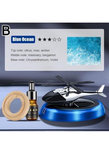 - Güneş Enerjili Helikopter Araba Koku Difüzörü Mavi