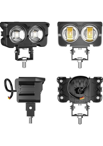 Motosiklet LED Sis Farı 2 Adet Set Metal Kasa Baykuş Model Delici Beyaz Sarı Çift Renk modelleri