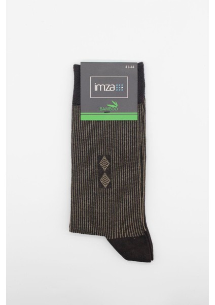 Koyu Kahverengi Bambu Desenli Çorap 1060245105