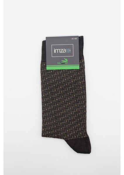 Koyu Kahverengi Bambu Desenli Çorap 1060245104