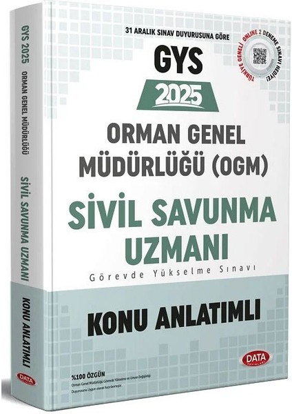 2025 GYS Orman Genel Müdürlüğü Sivil Savunma Uzmanı Konu Anlatımlı Görevde Yükselme