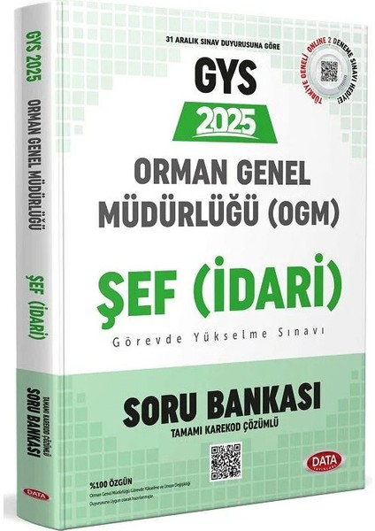 2025 GYS Orman Genel Müdürlüğü Şef Soru Bankası Çözümlü Görevde Yükselme