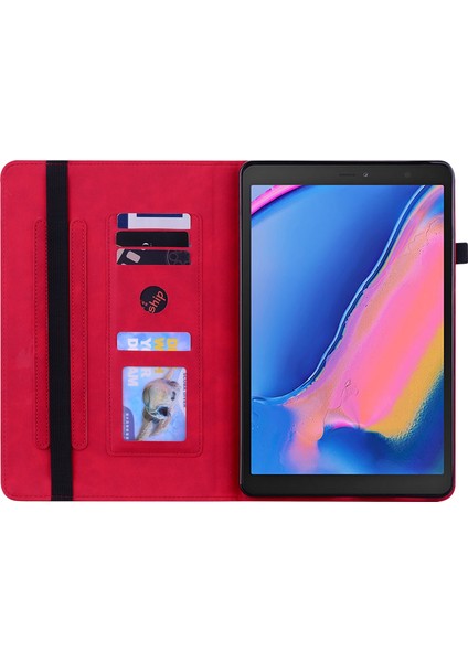 Samsung Için Deri Tablet Kılıf A 8.0 2019 8.0 T290 Kırmızı (Yurt Dışından) modelleri